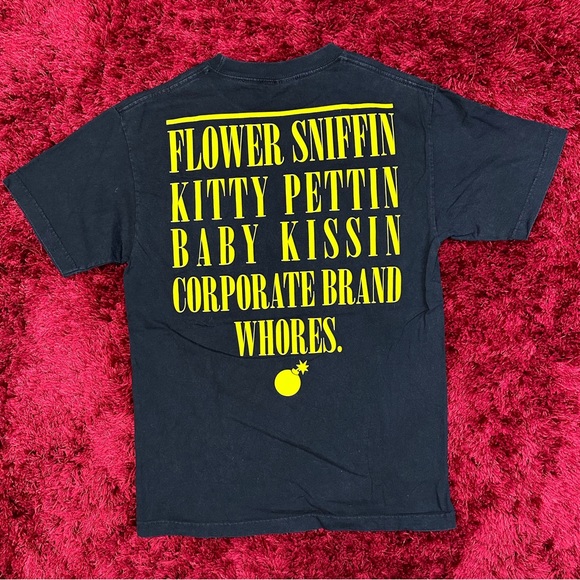 The Hundreds Shirt Black Medium Nirvana Flower Sniffin Kitty Pettin Corporate - Picture 2 of 5